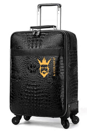 Premium Genuine Leather Crocodile Pattern Travel Luggage Set | Durable Trolley Suitcase & Handbag Backpack | Luxury First-Layer Cowhide | Spacious & Stylish - kayibstrore