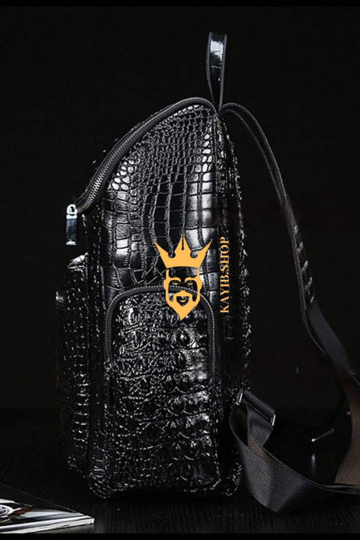 Premium Genuine Leather Crocodile Pattern Travel Luggage Set | Durable Trolley Suitcase & Handbag Backpack | Luxury First-Layer Cowhide | Spacious & Stylish - kayibstrore