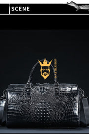 Premium Genuine Leather Crocodile Pattern Travel Luggage Set | Durable Trolley Suitcase & Handbag Backpack | Luxury First-Layer Cowhide | Spacious & Stylish - kayibstrore