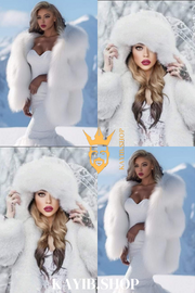 Luxury white Rabbit Fur Car Coat for women and mens- Stay Warm and Stylish this Fall - Genuine Softness Guaranteed - kayibstrore