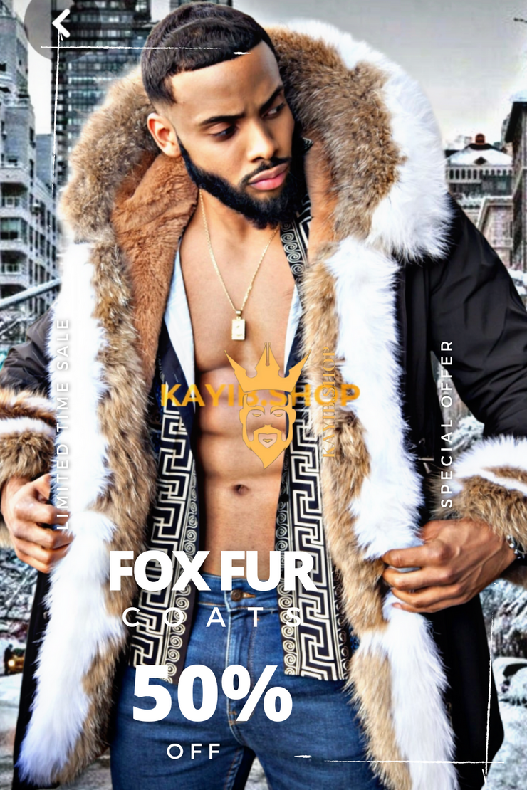 Men Jacket Furry Coats Faux Fox Fur Outwear Winte Outwear Jackets Black Fur  Coat | eBay