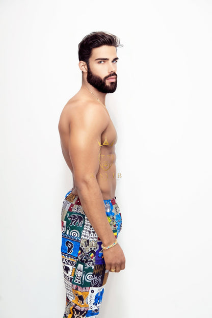 Summer Beach Comfort and Style: Handmade Tribal Hippie summer beachwear Pants - Eco-Friendly & Versatile - kayibstrore