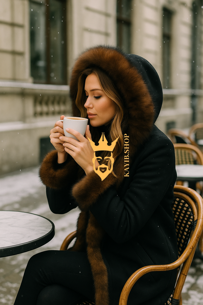 Couple’s Parka with Genuine Fox Fur – Luxury Style for Two