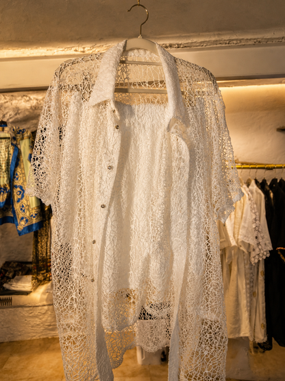 Luxury Openwork Lace Shirt Set – Ibiza Boho Chic