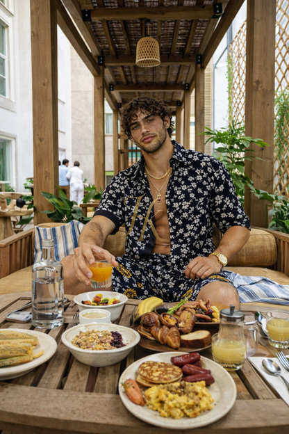 Premium Fashion Spring/Summer Men's Lace Two-Piece Clothing - kayibstrore