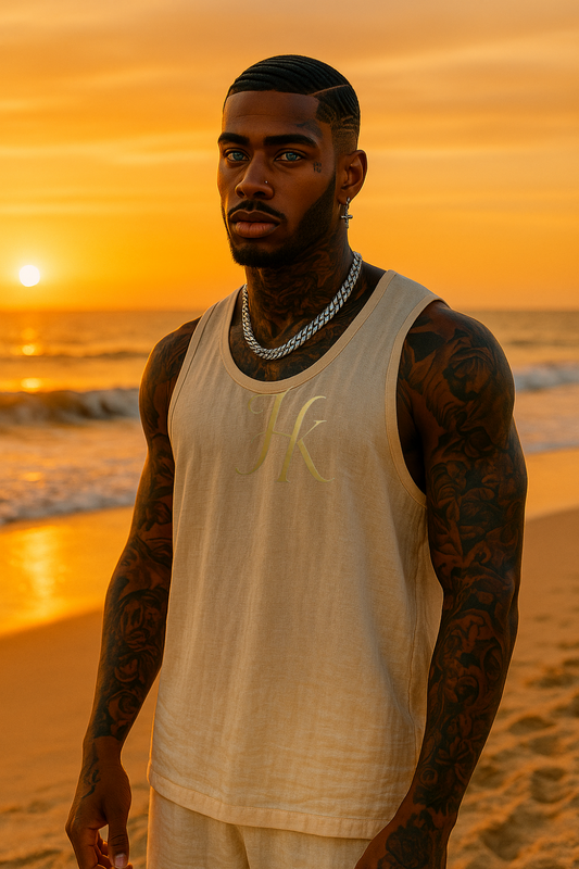Men’s Linen Set – 2-Piece Tank Top & Pants