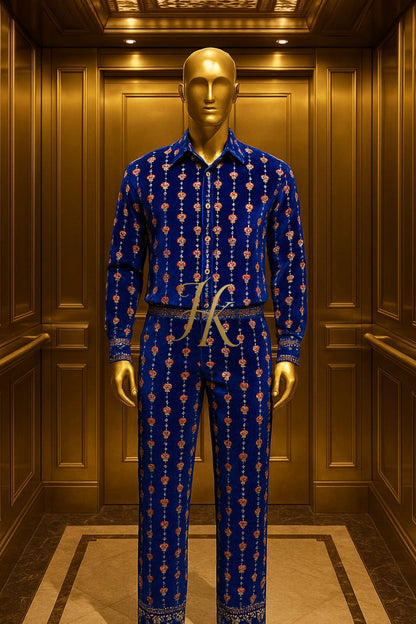 Conjunto de vestido de seda de lujo para hombre rojo