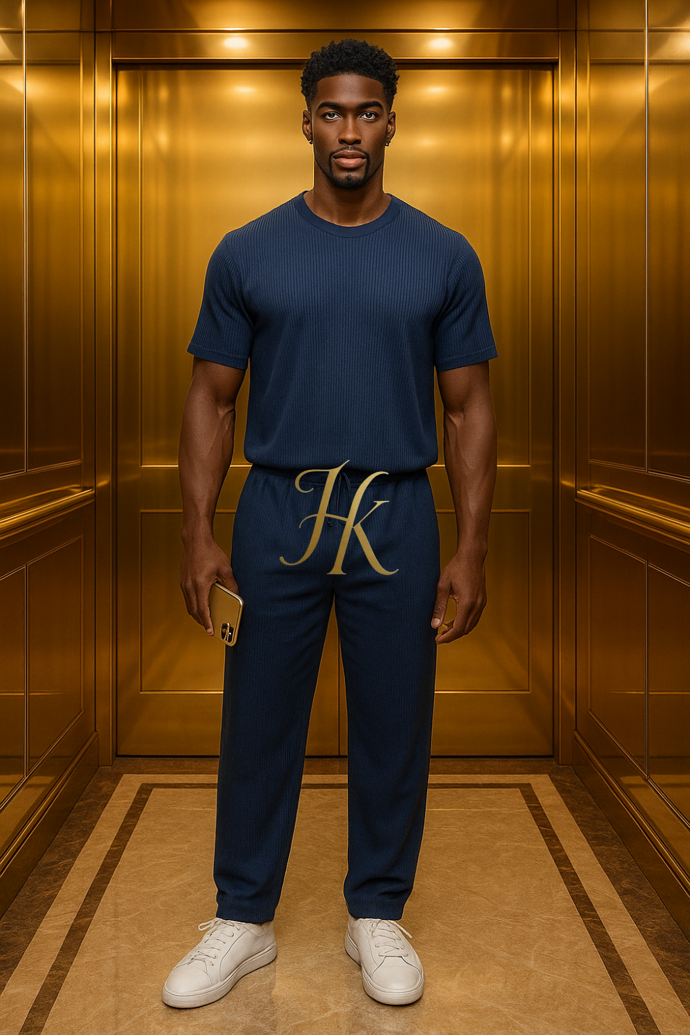 Men’s Summer Cotton Set – T-Shirt & Pants Two-Piece Outfit