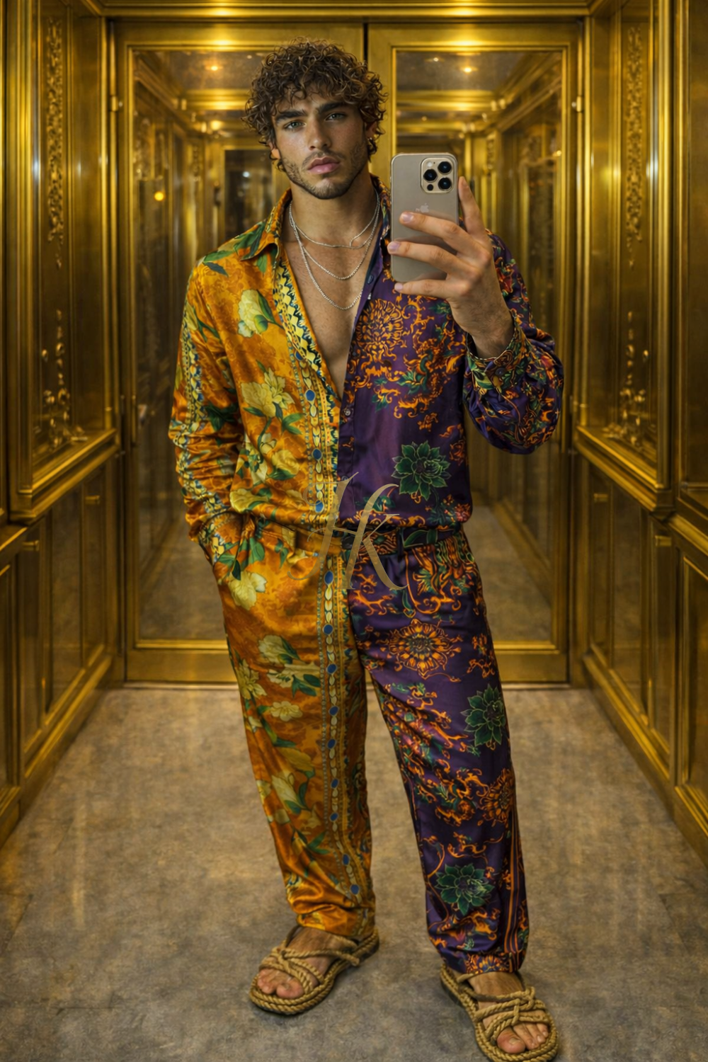 Men’s Silk Resort Set – Refined Shirt & Pants Outfit - kayibstrore