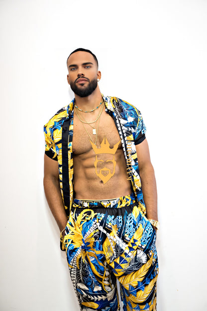 Men's luxury Silk Beach summer Outfit