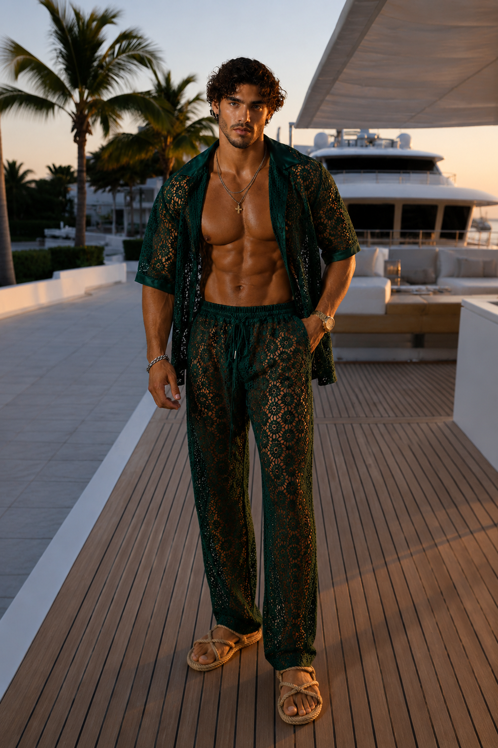 Kayib Emerald Lace Set
