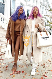 Luxury Teddy genuine wool sheepskin Luxury Coat - Stay Warm and Stylish in this Ethically Produced Fur Coat couple goals - kayibstrore