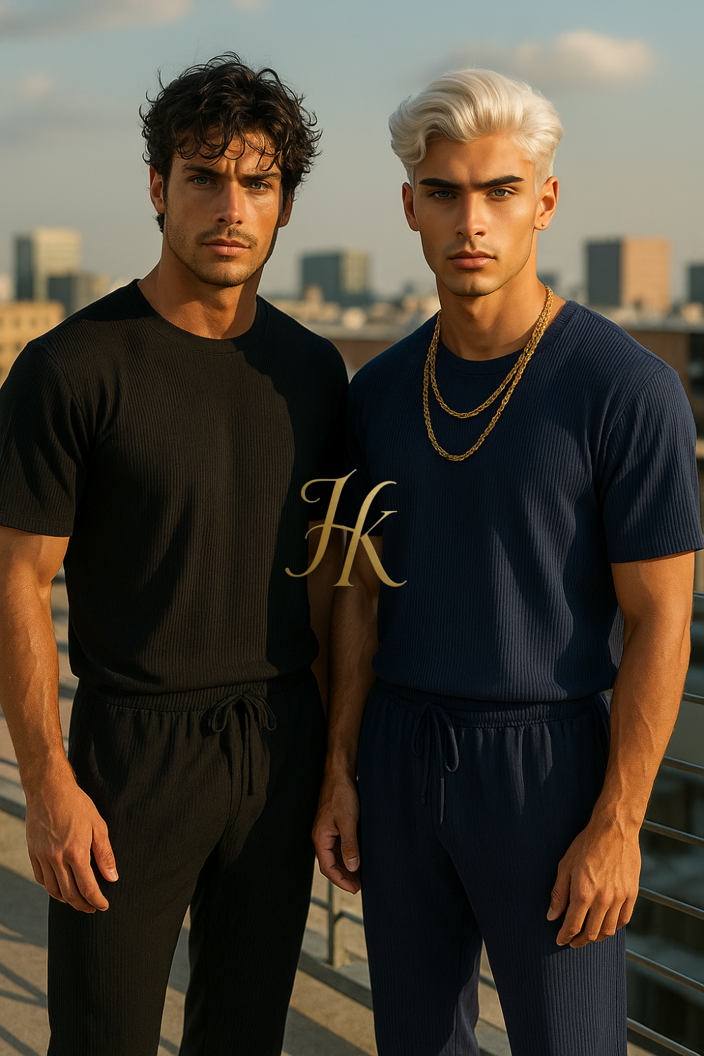 Men’s Summer Cotton Set – T-Shirt & Pants Two-Piece Outfit