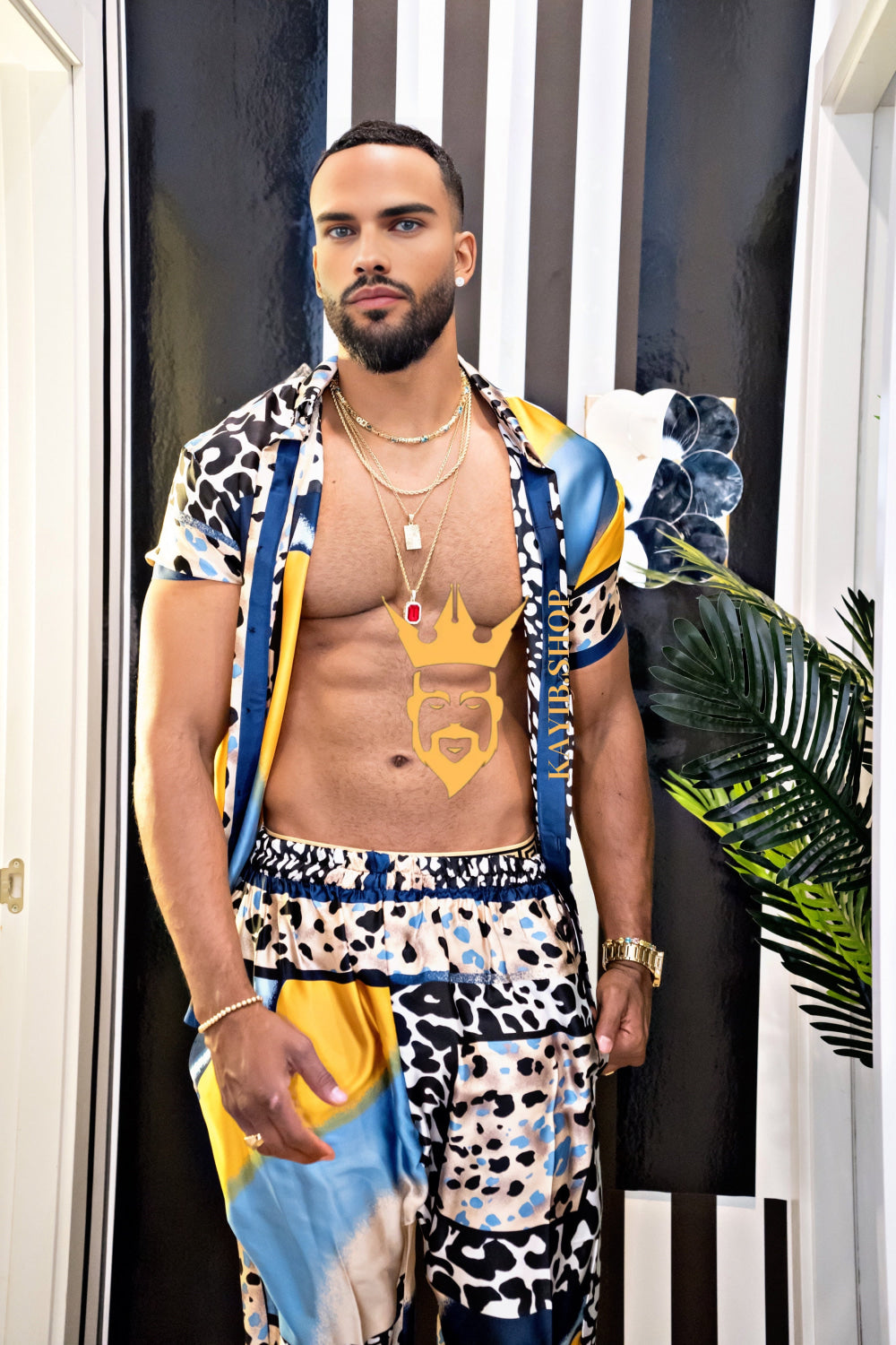 Summer Ready: Men's luxury Silk Shirt and Pant Set