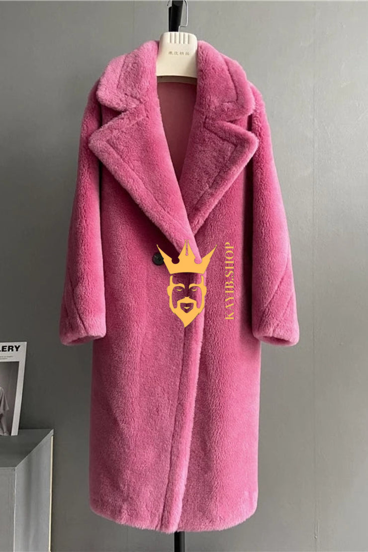 Luxury Teddy genuine wool sheepskin Luxury Coat - Stay Warm and Stylish in this Ethically Produced Fur Coat couple goals - kayibstrore