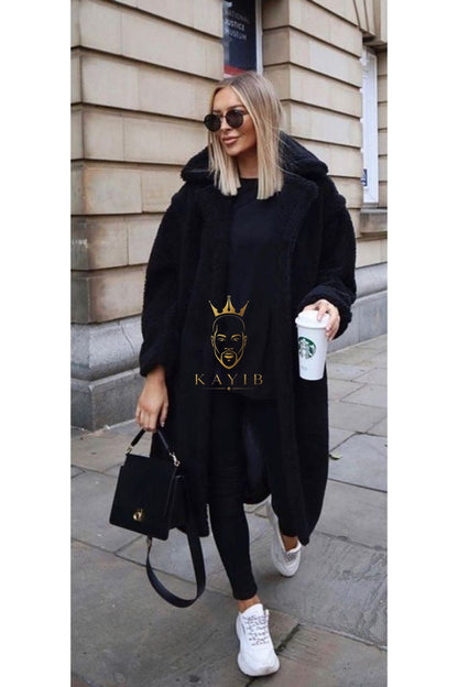 Luxury Teddy genuine wool sheepskin Luxury Coat - Stay Warm and Stylish in this Ethically Produced Fur Coat couple goals - kayibstrore