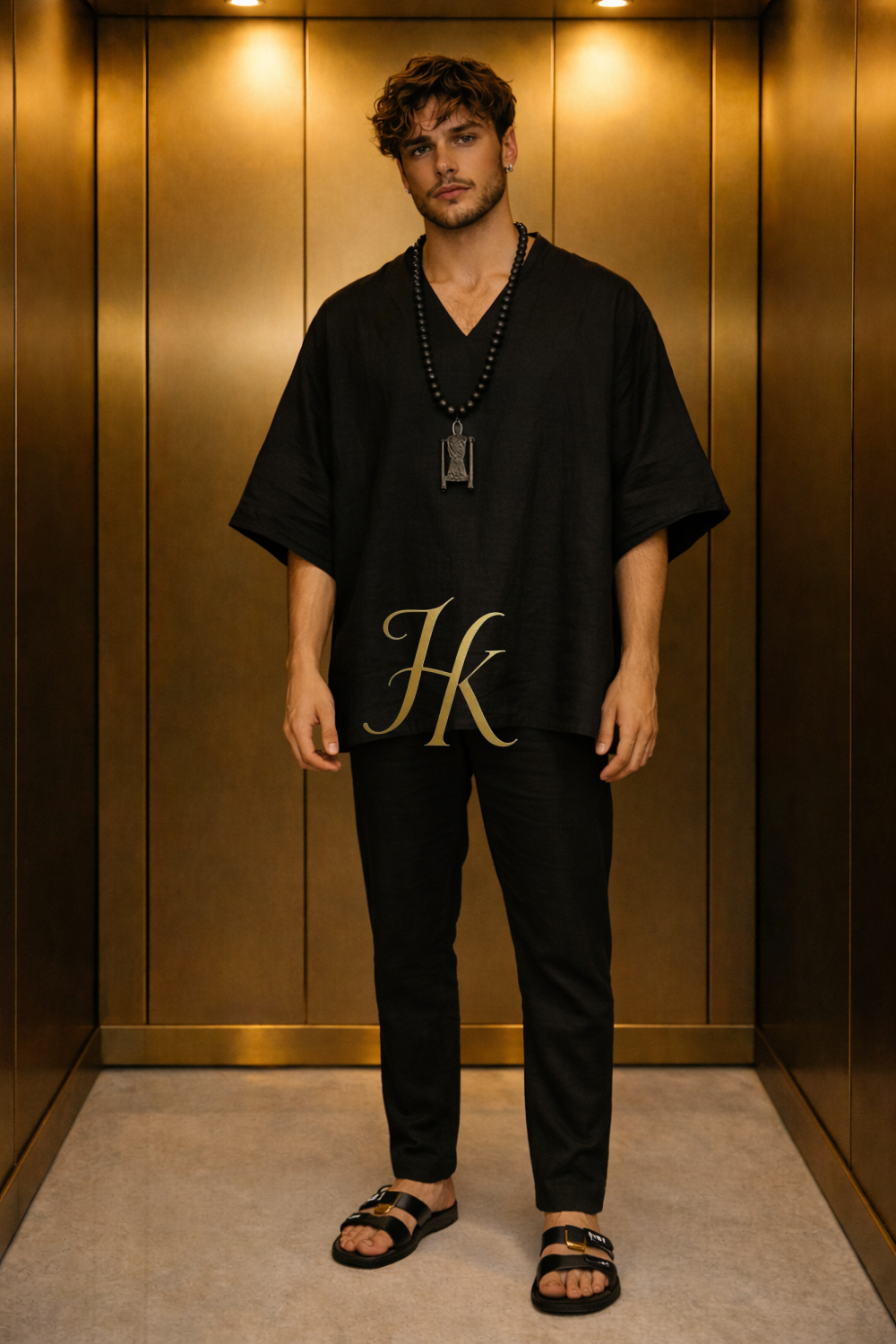 Handmade men’s linen outfit set