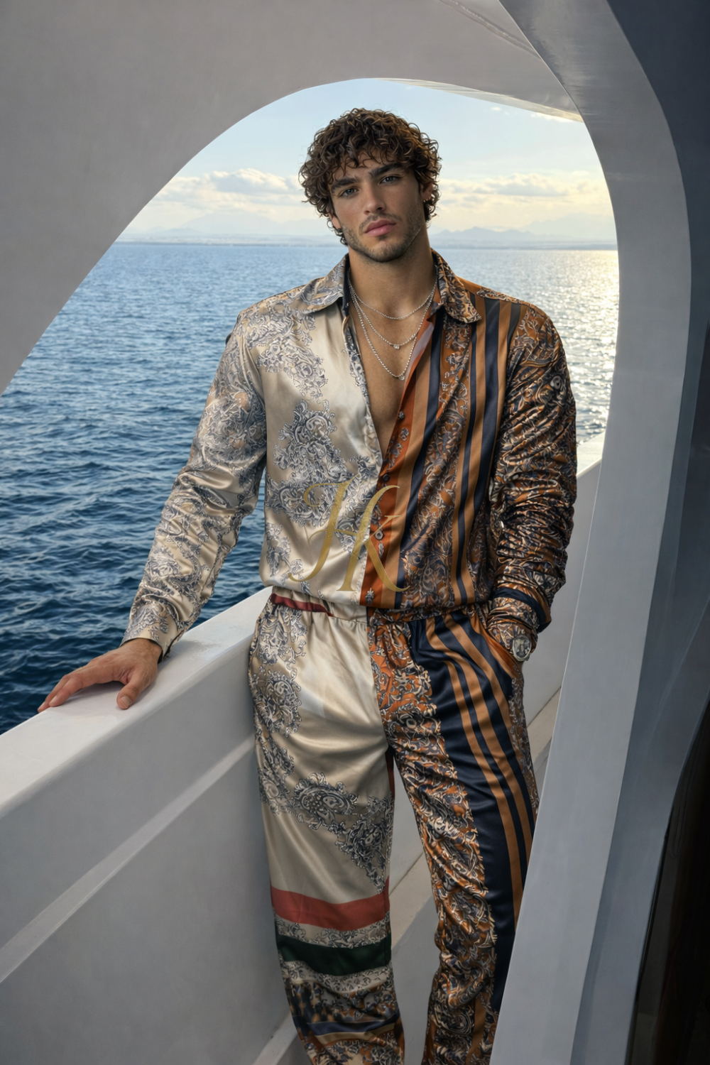 Men’s Couture Silk Statement Set – Shirt & Pants - kayibstrore