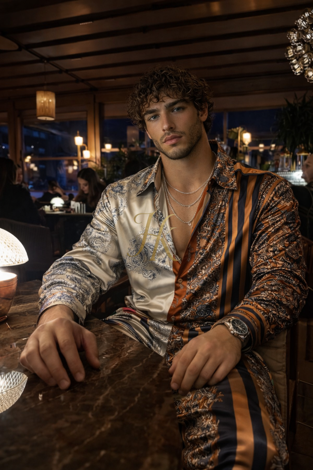 Men’s Couture Silk Statement Set – Shirt & Pants - kayibstrore