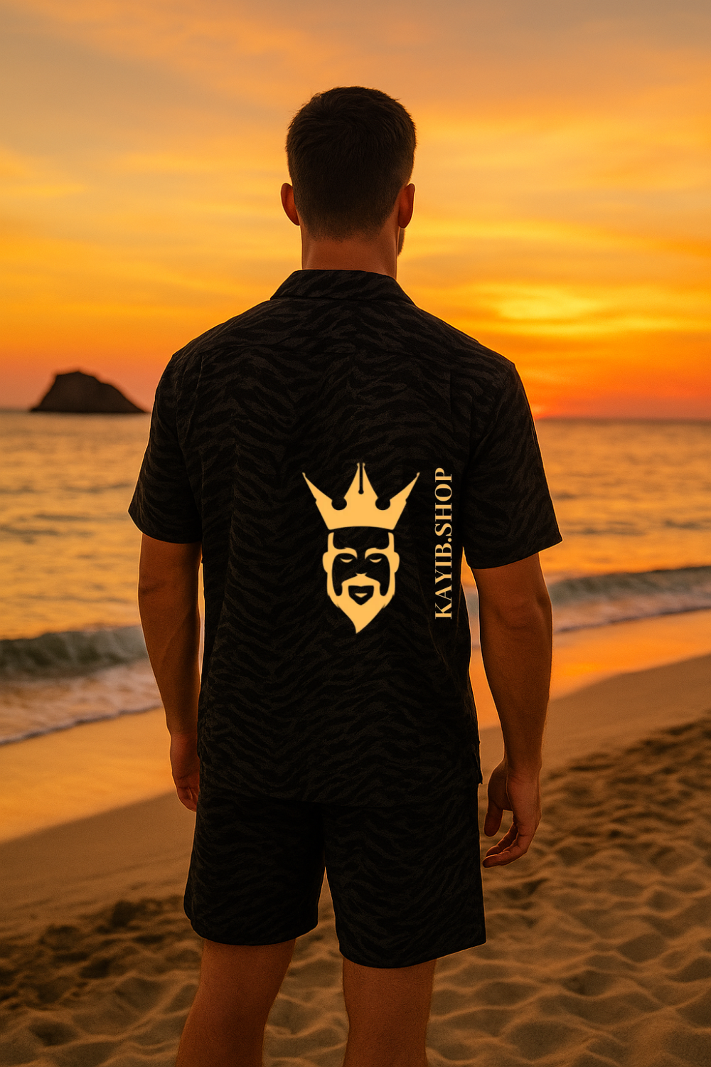 Luxury Men’s Short Sleeve Shirt & Shorts Set – Pure Rubia Cotton