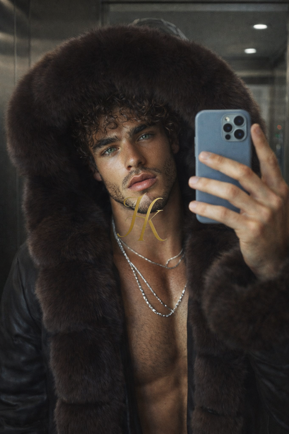 MEN’S LUXURY FOX FUR HOODED PARKA – WATERPROOF LONG COAT