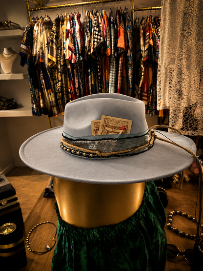 Luxury Light Blue Western Hat – Premium Boho Fedora
