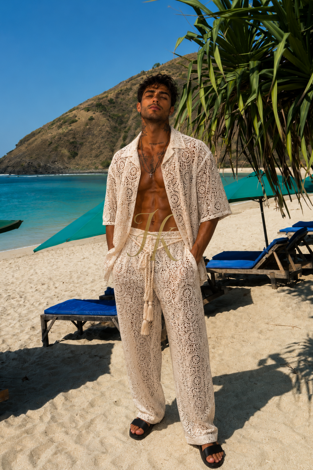 Conjunto de vestido de seda de lujo para hombre rojo