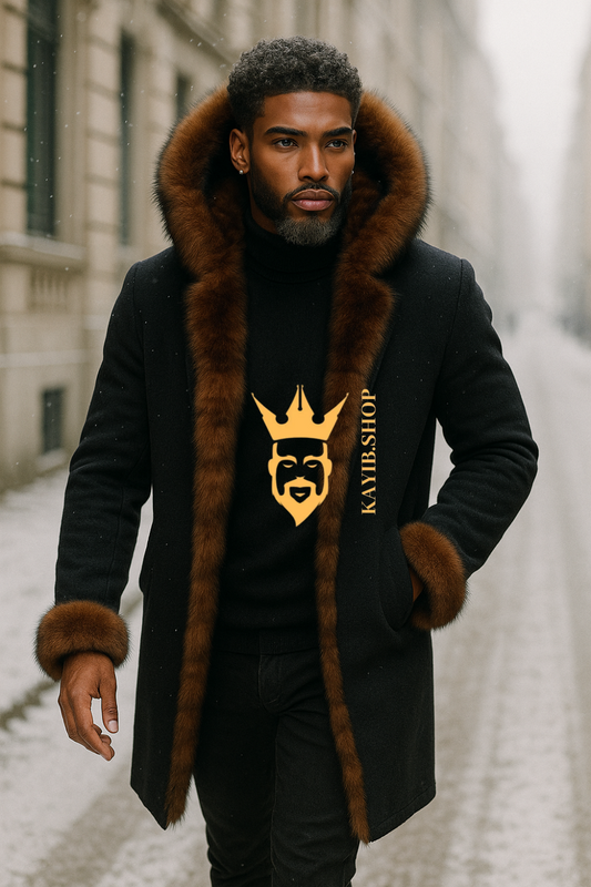 Couple’s Parka with Genuine Fox Fur – Luxury Style for Two