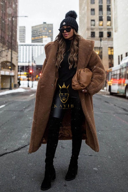 Luxury Teddy genuine wool sheepskin Luxury Coat - Stay Warm and Stylish in this Ethically Produced Fur Coat couple goals - kayibstrore