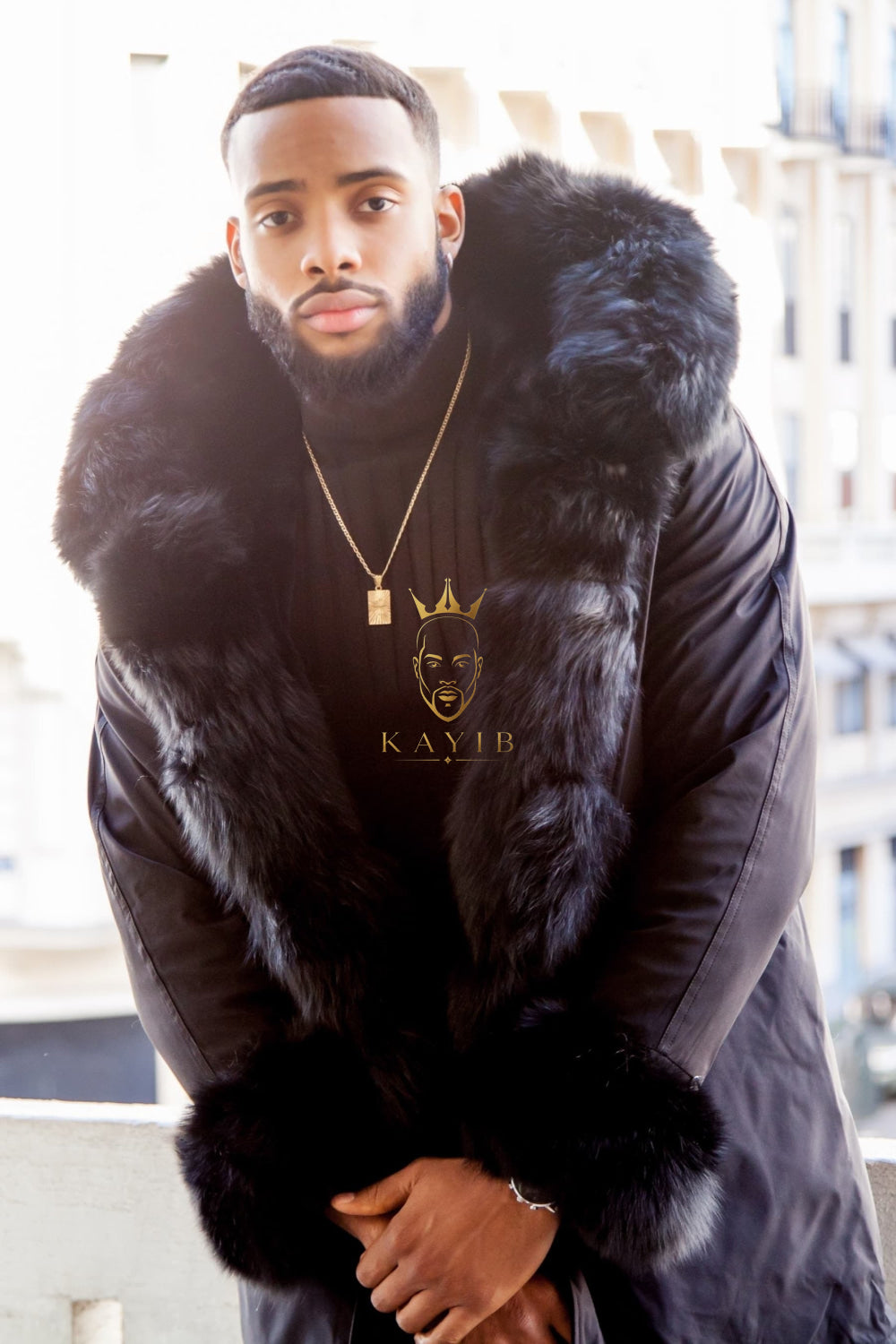 Premium Men's Fur Parka - Versatile, Handmade, and Waterproof