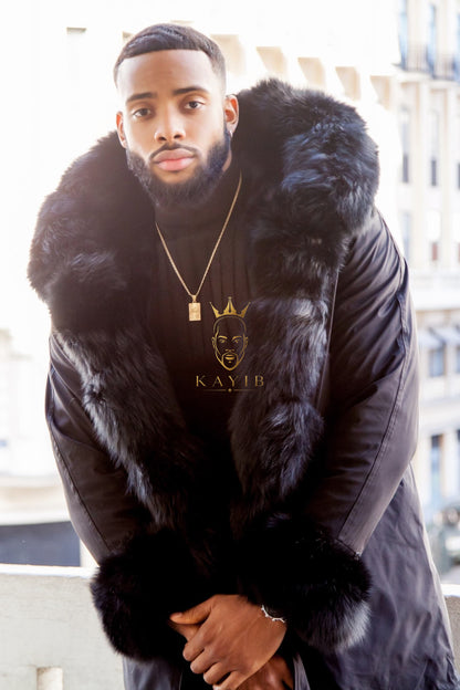 Premium Men's Fur Parka - Versatile, Handmade, and Waterproof