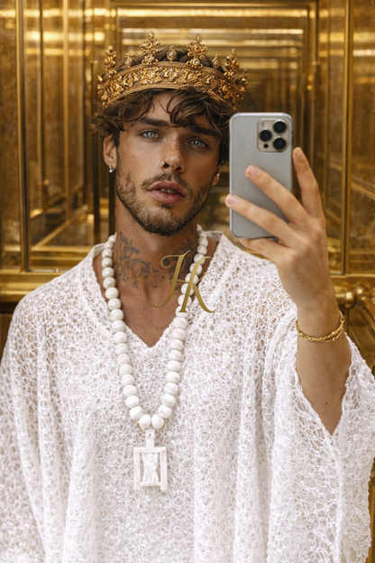 Men’s Luxury Lace Set – Long Sleeve Lace Top & Tailored Pants