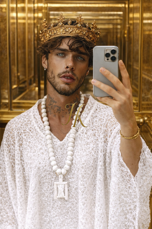 Men’s Luxury Lace Set – Long Sleeve Lace Top & Tailored Pants