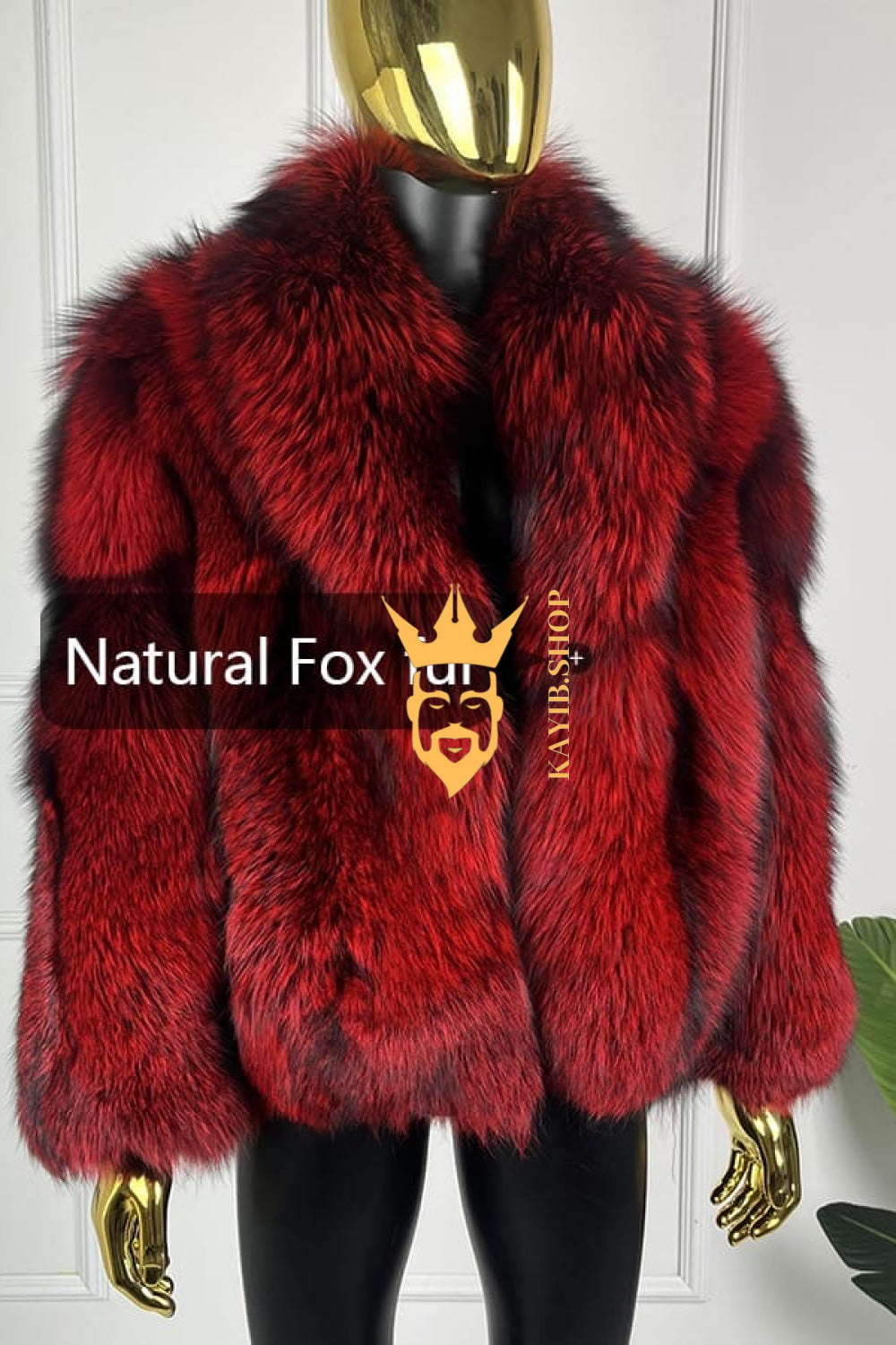 Red Luxurious Fox Fur Coats for Men