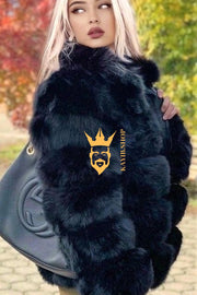 Winter Luxury Raccoon Fur Short Coat - Stay Stylish and Warm with Oversized Sleeves - 100% Real Fur Luxury - kayibstrore