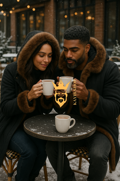 Couple’s Parka with Genuine Fox Fur – Luxury Style for Two