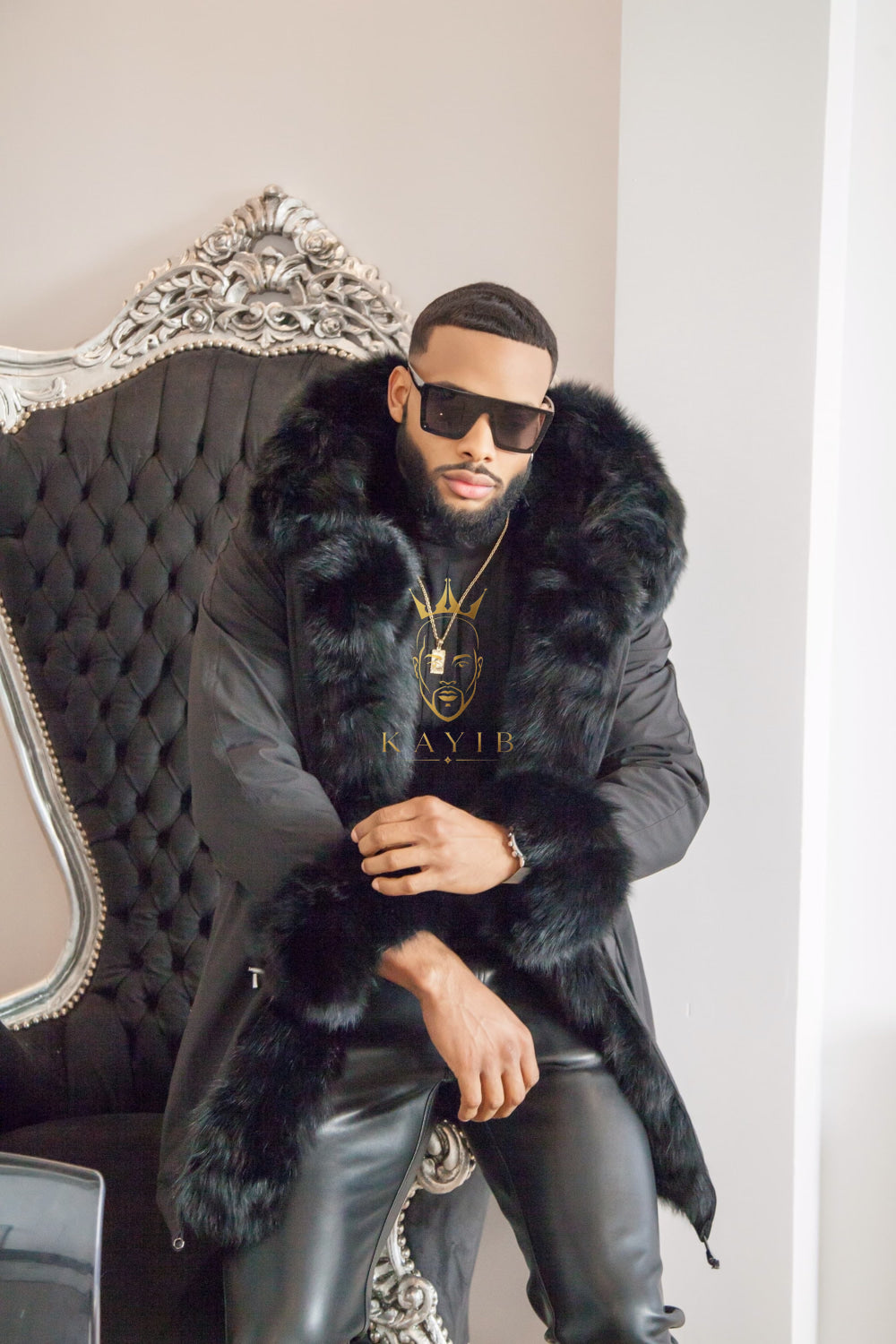 Premium Men's Fur Parka - Versatile, Handmade, and Waterproof
