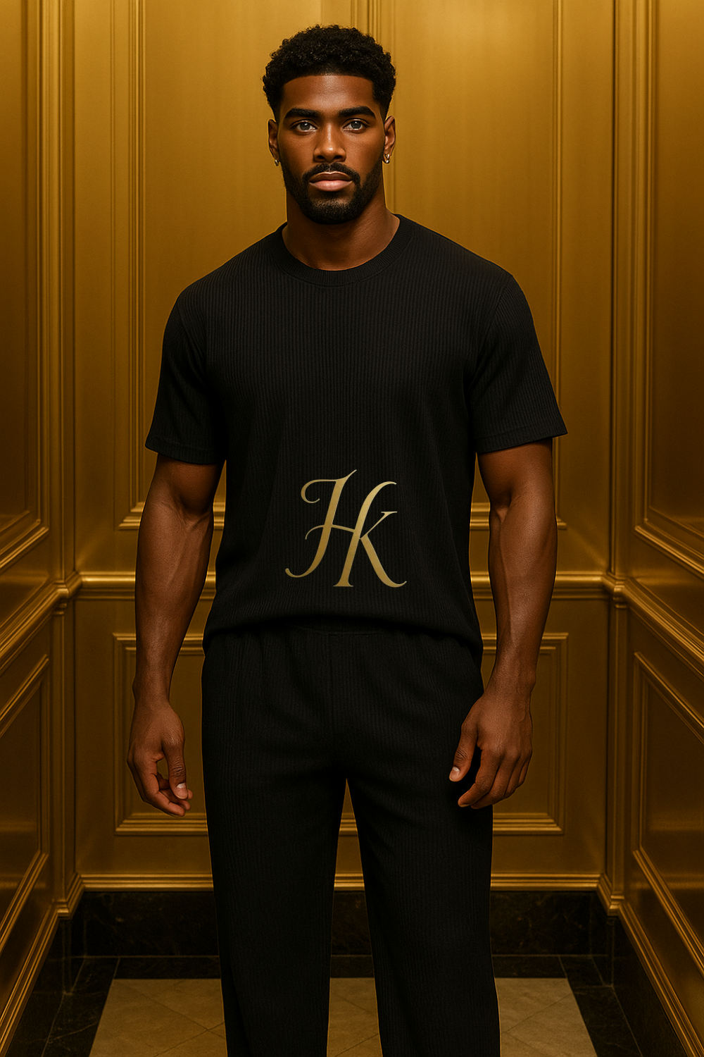 Men’s Summer Cotton Set – T-Shirt & Pants Two-Piece Outfit