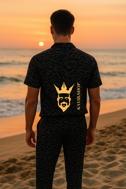 Luxury Men’s Short Sleeve Shirt & Shorts Set – Pure Rubia Cotton