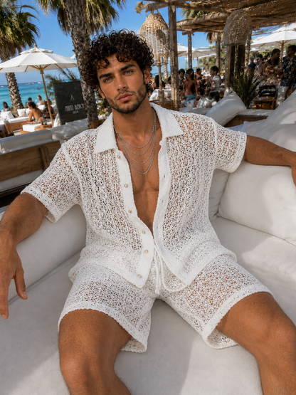 Luxury Openwork Lace Shirt Set – Ibiza Boho Chic