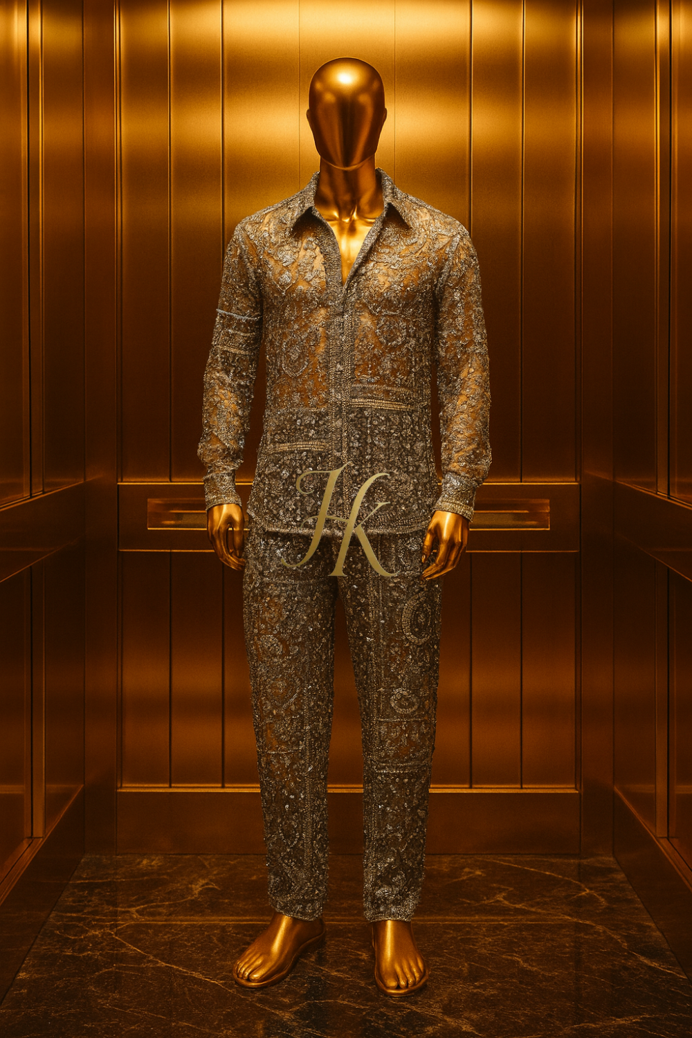Conjunto de vestido de seda de lujo para hombre rojo