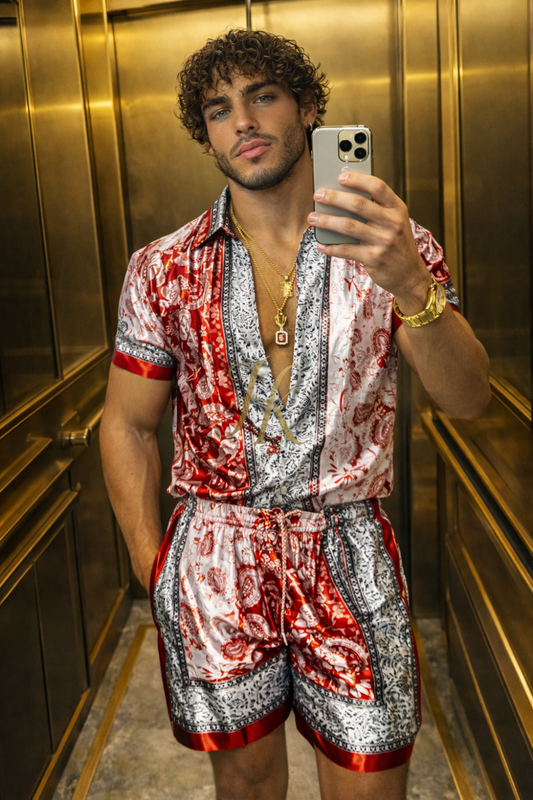 Premium satin silk set with natural luminous sheen