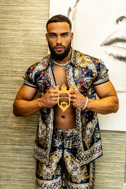 Men’s Luxury Silk Set – 100% Pure Mulberry Silk Shirt & Shorts | Limited Edition Outfit - kayibstrore