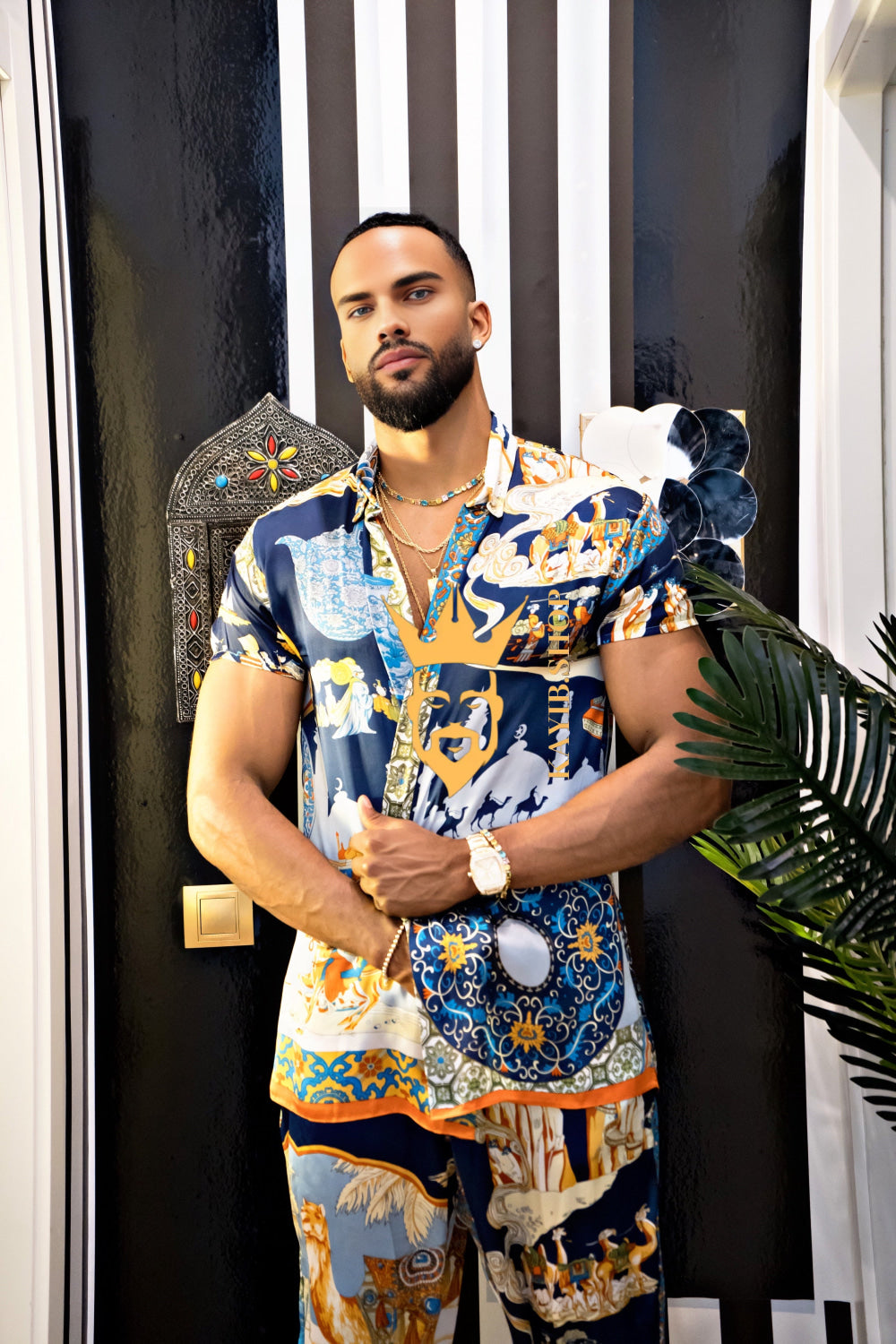 Men's luxury Silk Beach Outfit