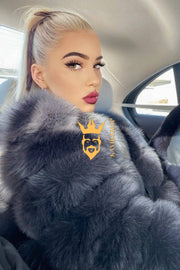 Winter Luxury Raccoon Fur Short Coat - Stay Stylish and Warm with Oversized Sleeves - 100% Real Fur Luxury - kayibstrore