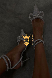 Sparkle and Shine with Glitter Rhinestones Women Pumps - Shop Now for Stunning Crystal Bowknot Heels! - kayibstrore