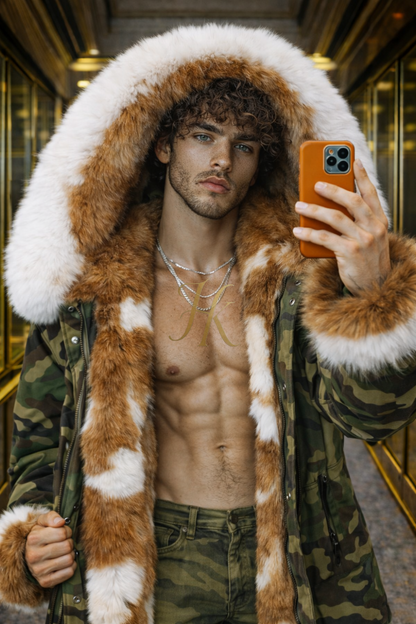 Men’s Luxury Fur Hood Parka – Waterproof Long Coat with Genuine Fox Fur Lining