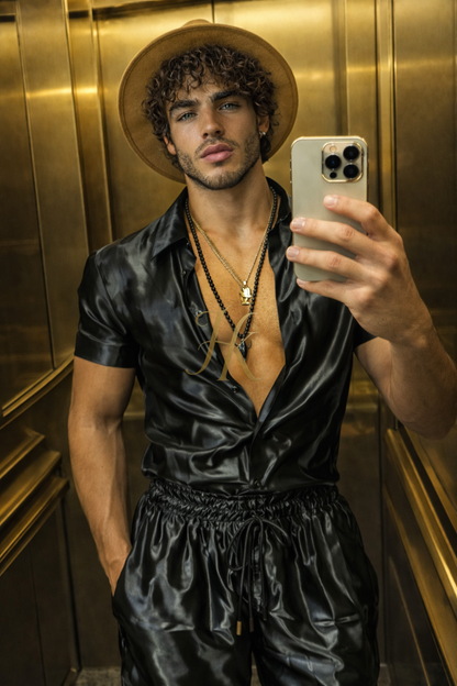 Premium Barocco Print Set - The Ultimate Summer Silk Outfit for Mens