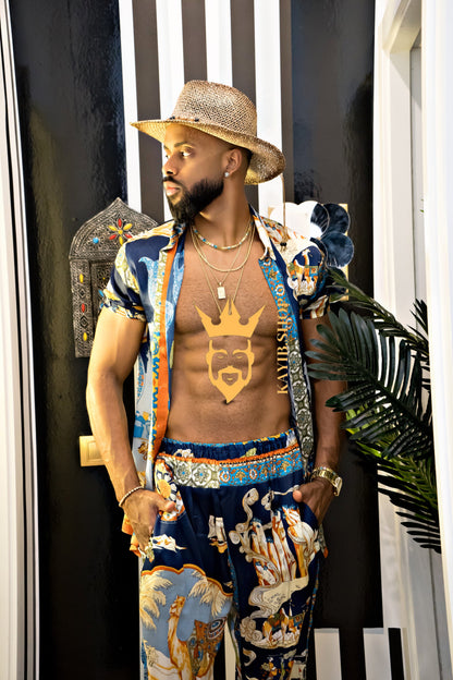 Luxury Men's Silk Summer Set outfits