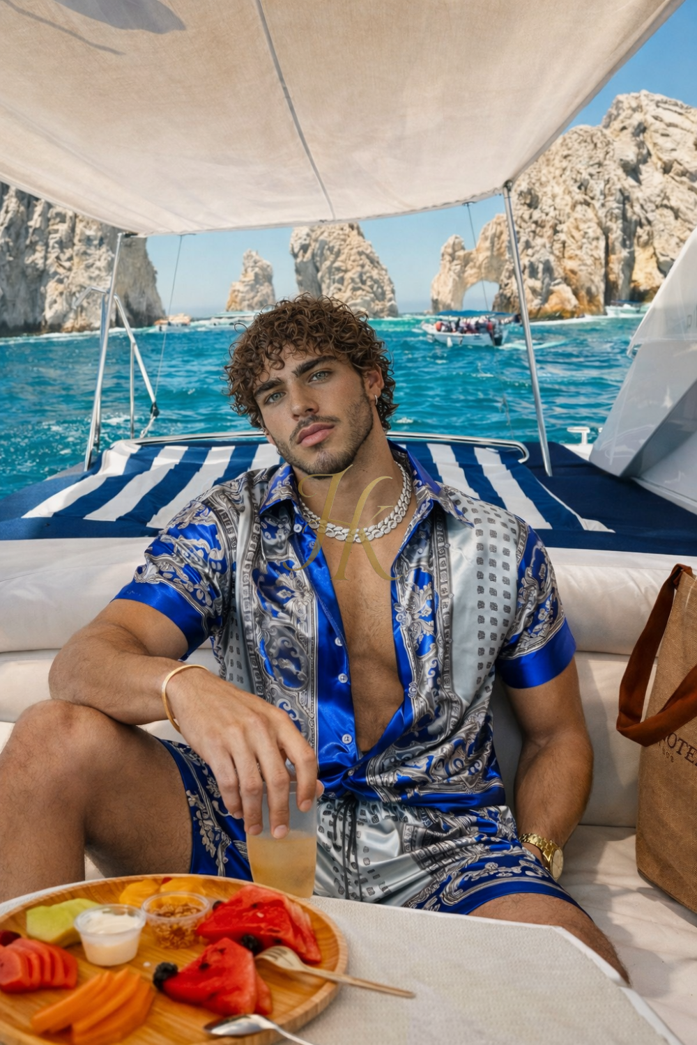 Pure Silk Satin Set – Men’s Shirt & Shorts (Limited Edition)